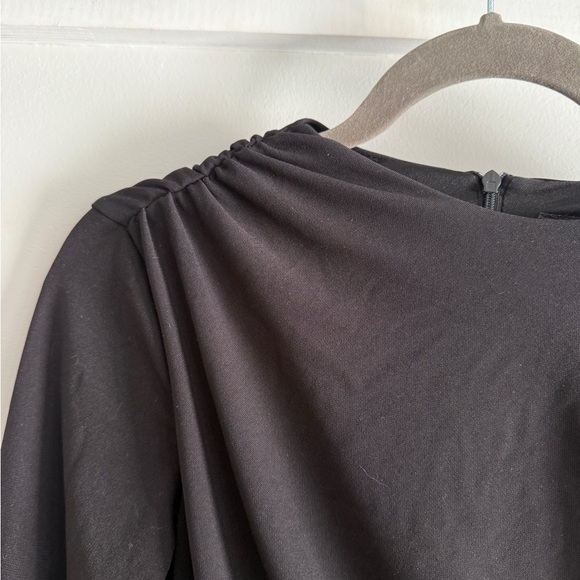 Zara Black Ruched Long Sleeve Dress - Picture 4 of 6